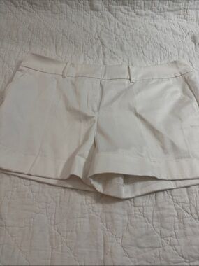 Cream Tailored Belt-Loop Bermuda Shorts